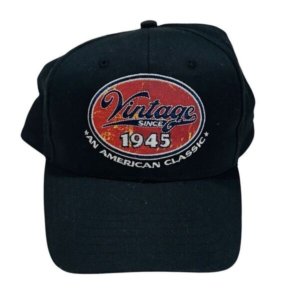 Vintage 1945 An American Classic Snapback Hat Baseball Cap Black - Picture 1 of 9